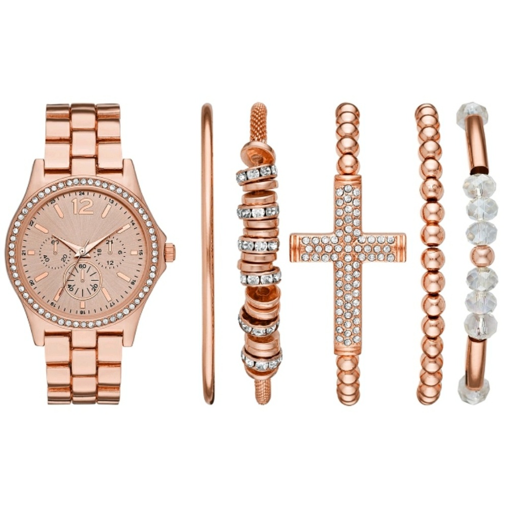 6pc Rose Gold Watch Gift Set